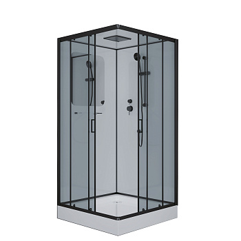 Душевая кабина Niagara Premium 69020134QBLACK 100х100 квадратная с крышей ориентация универсальная